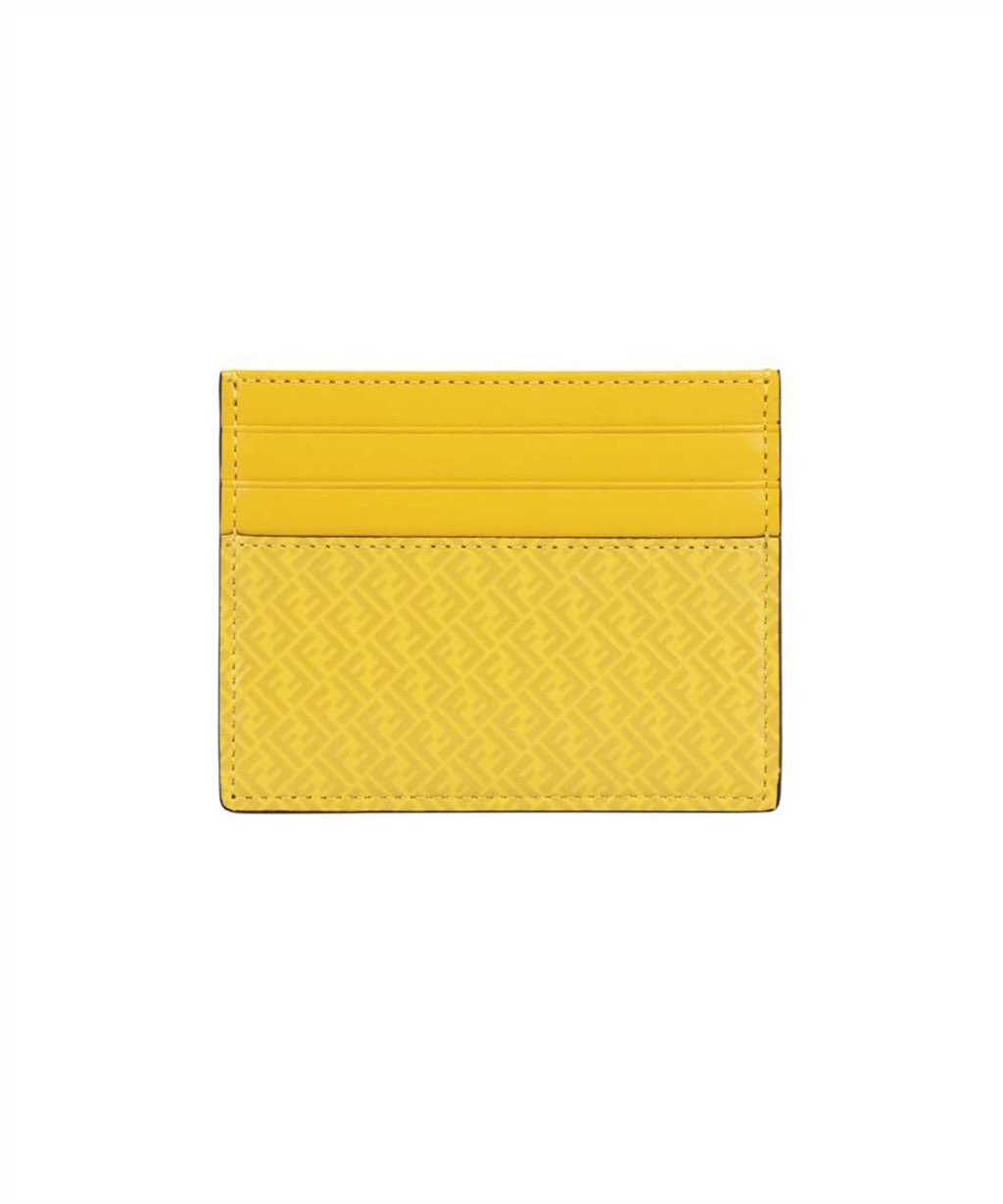 Fendi Fendi FF Logo Print Sunflower Yellow Leather Card Case - 4