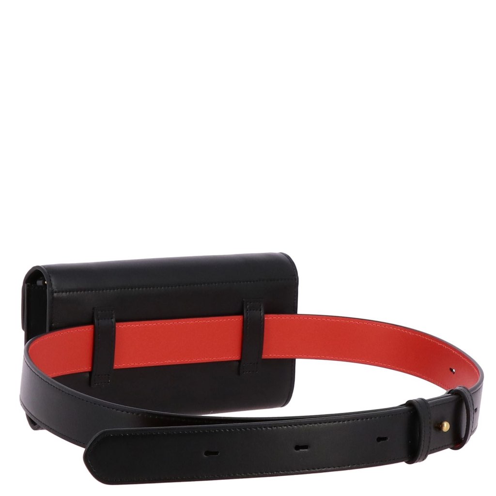 Christian Louboutin Christian Louboutin Elisa Black Paris Convertible Shoulder Belt Bag - Image 6