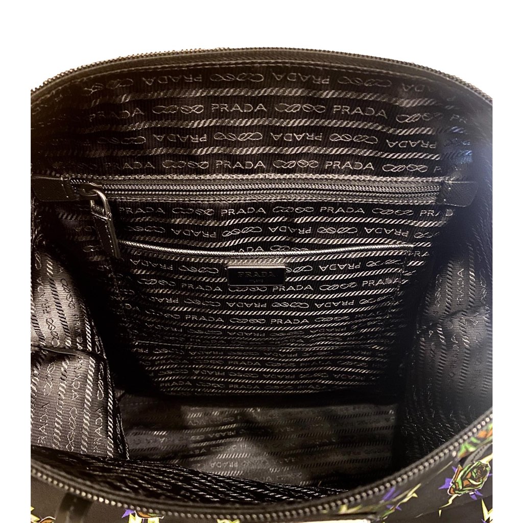 Prada Prada Frankenstein Black Nylon Convertible Shopping Tote - Side view
