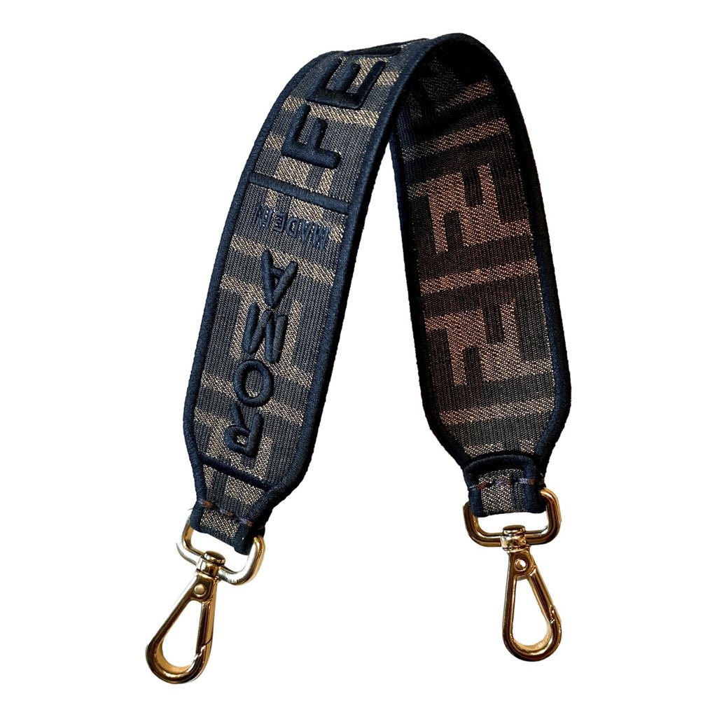 Fendi Fendi Roma Amor Embroidered Zucca Canvas Brown Mini Strap