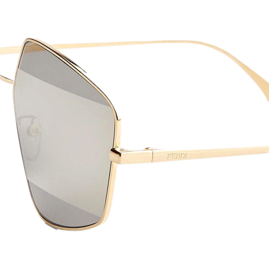 Fendi Fendi Stripes Silver Tint and Gold Frame Metal Sunglasses - Image 6