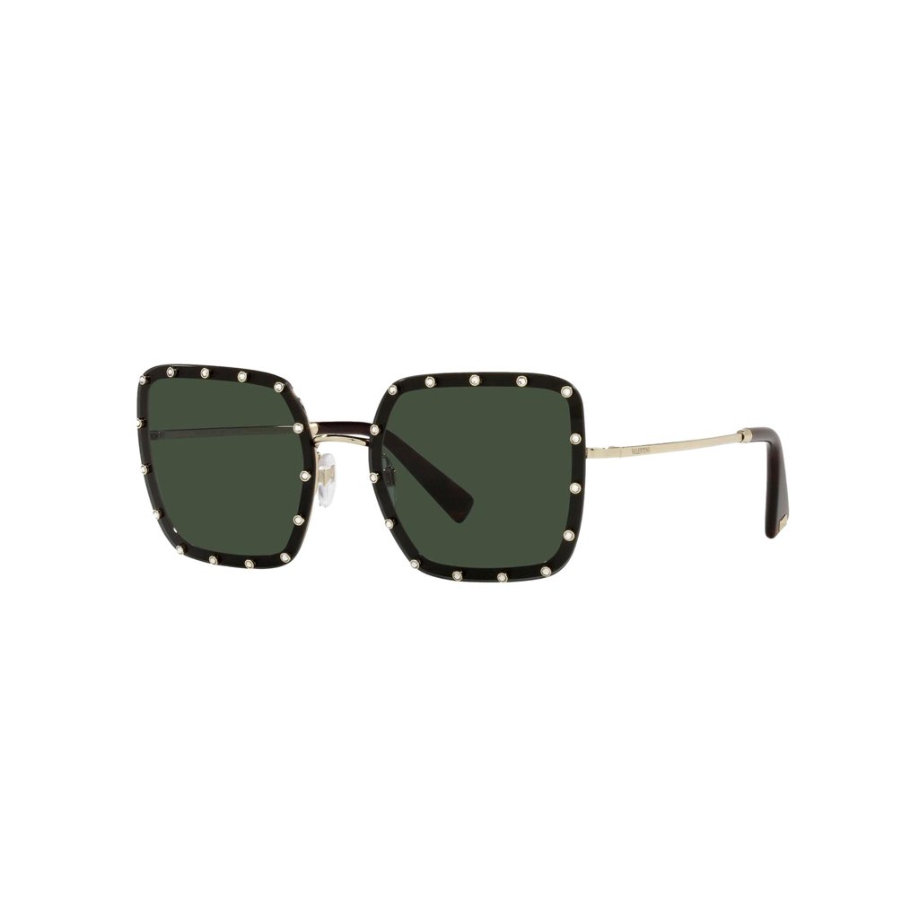 Valentino Garavani Valentino Garavani Green Studded Titanium Sunglasses