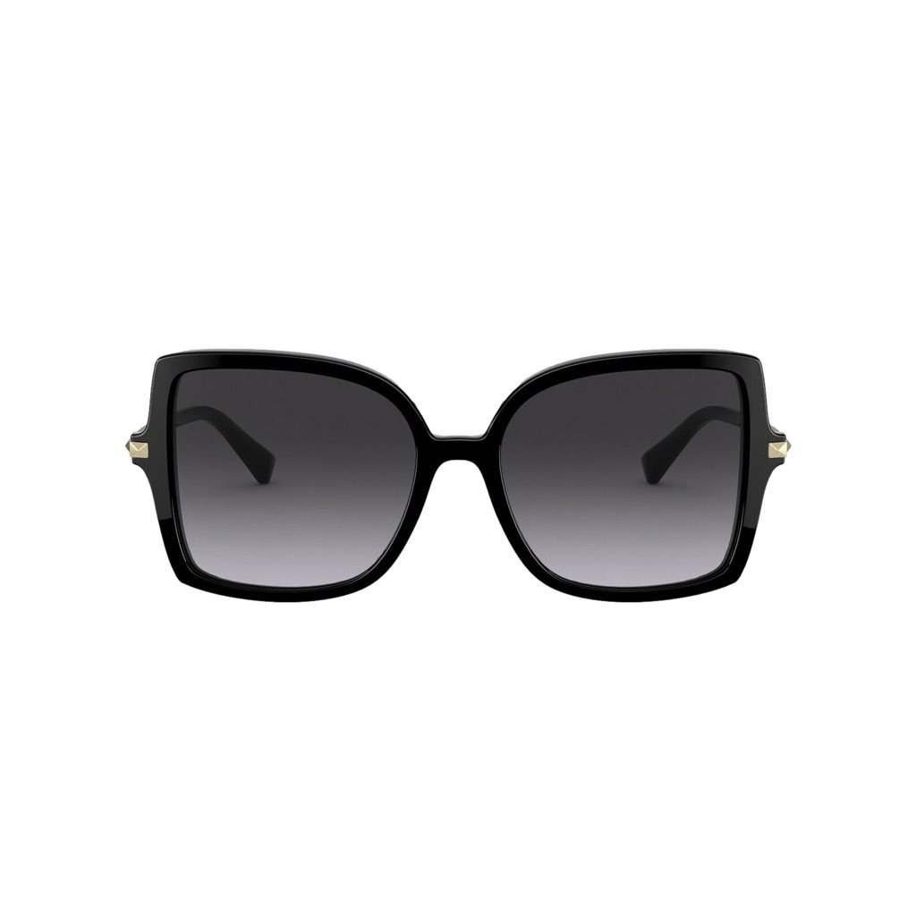 Valentino Garavani Valentino Garavani Black Studded Acetate and Titanium Sunglasses Size 56
