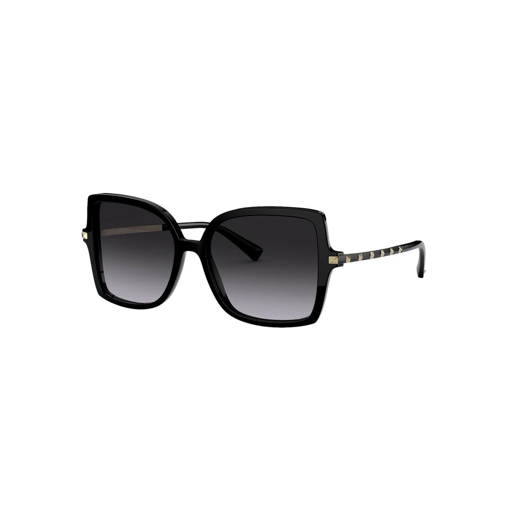 Valentino Garavani Valentino Garavani Black Studded Acetate and Titanium Sunglasses Size 56 - Image 6