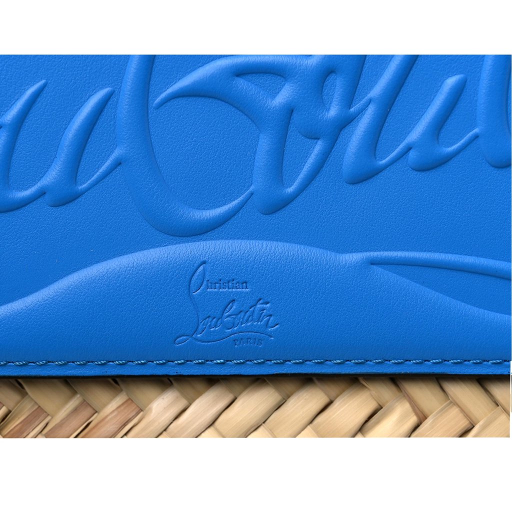 Christian Louboutin Christian Louboutin Loubishore Blue Woven Raffia Large Tote Bag - 4