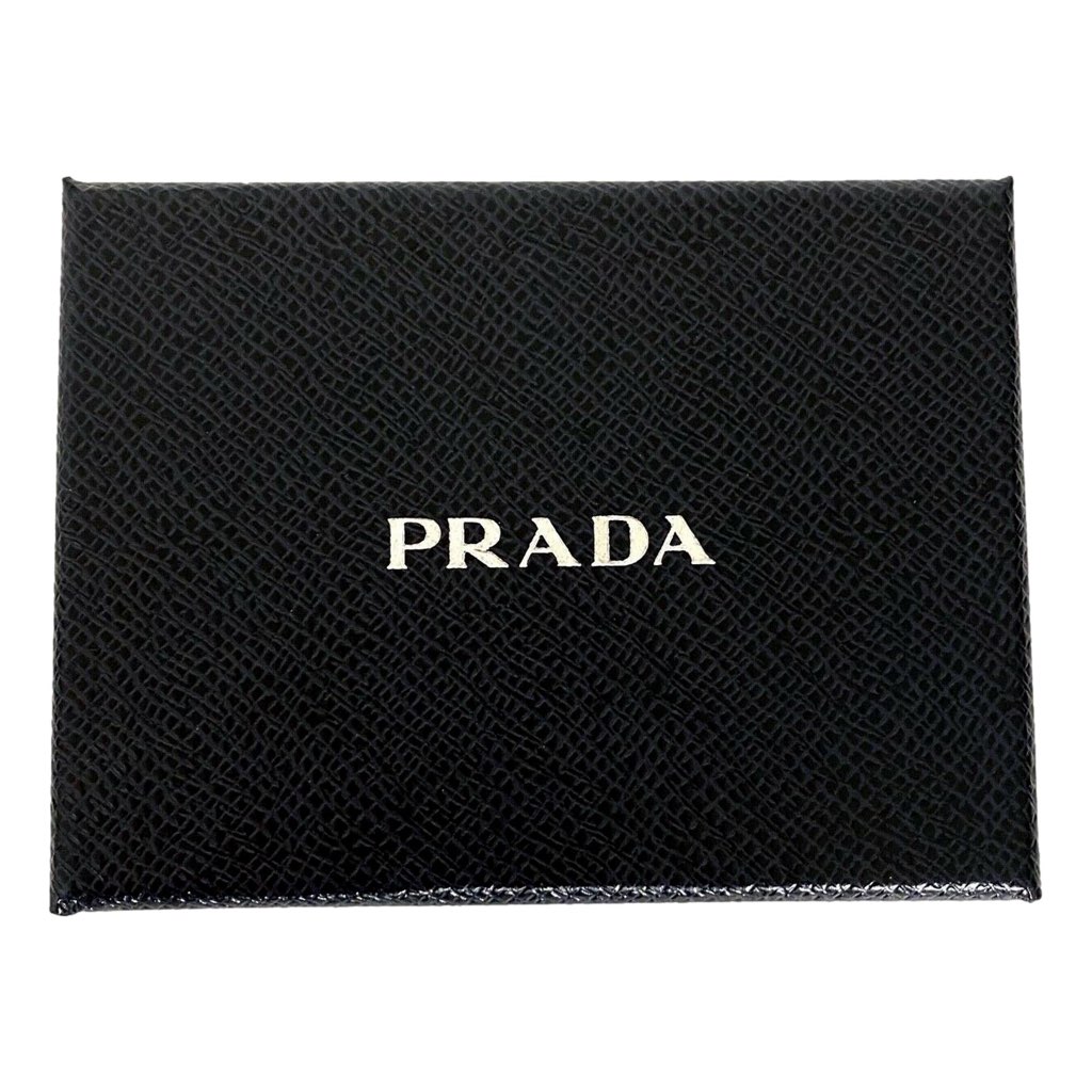 Prada Prada Saffiano Baltico Blue Leather Gold Logo Bifold Snap Wallet - Detail 1