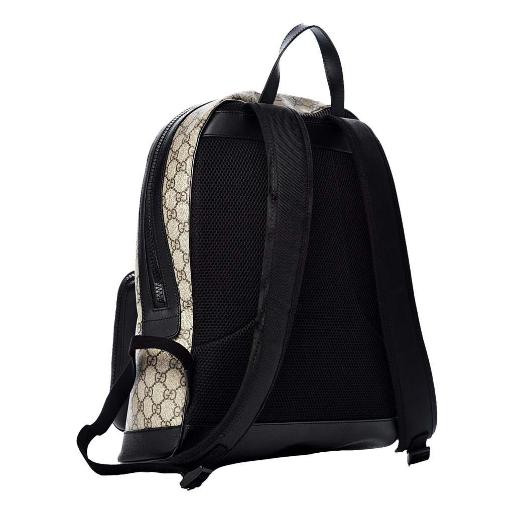 Gucci Gucci GG Supreme Canvas and Black Trim Backpack 406370 - Back view