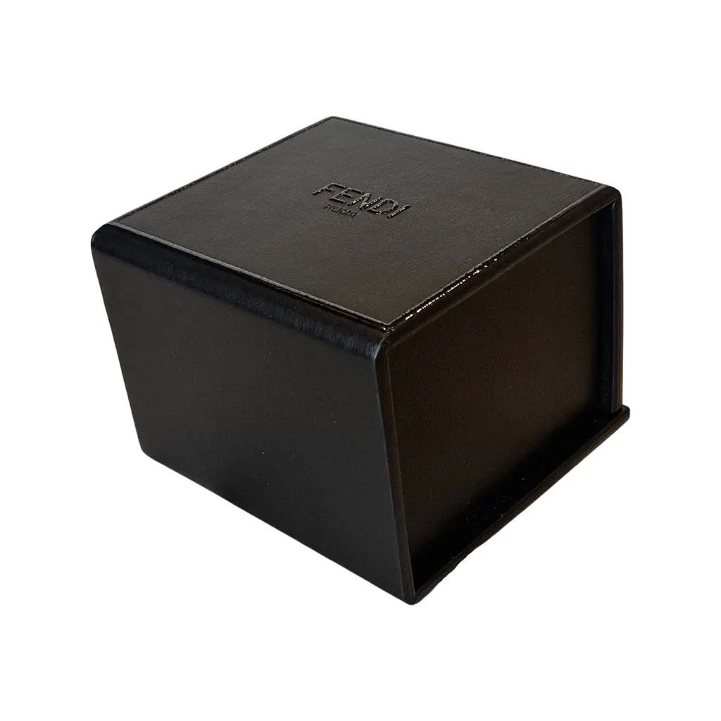 Fendi Roma Mini Box Black Leather Key Ring Charm Black Never worn, with tag - Inside View