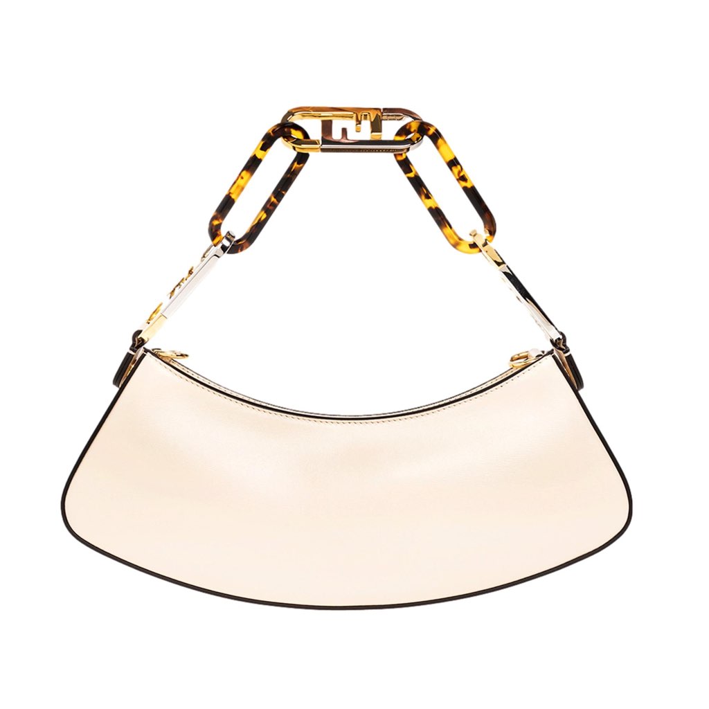 Fendi Fendi O'Lock Swing Ivory Calfskin Leather Shoulder Bag - 4