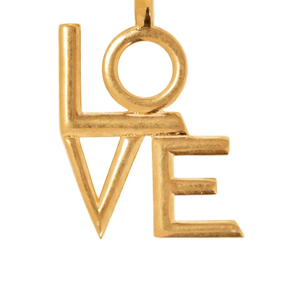 Saint Laurent Love Brass Keyring 670425 Gold Never worn, with tag - Back View