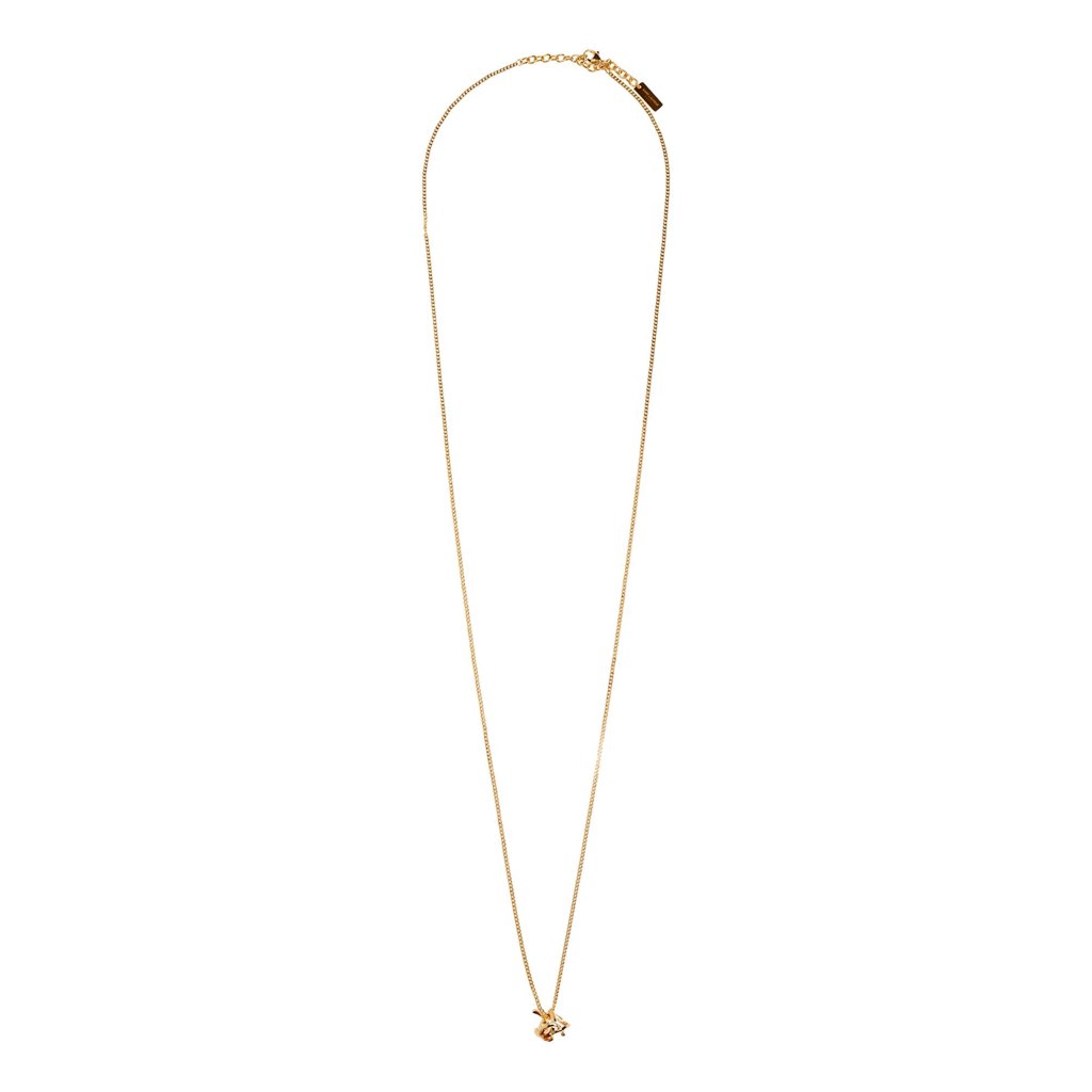 Saint Laurent Saint Laurent YSL Logo Long Opyum Twist Necklace Gold