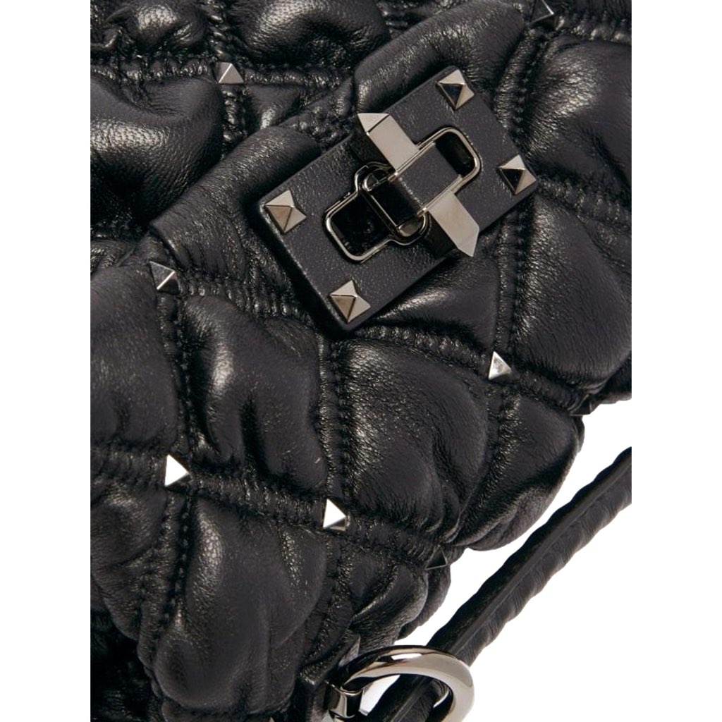 Valentino Garavani Valentino Garavani Spikeme Black Studded Leather Small Crossbody Bag - Image 6