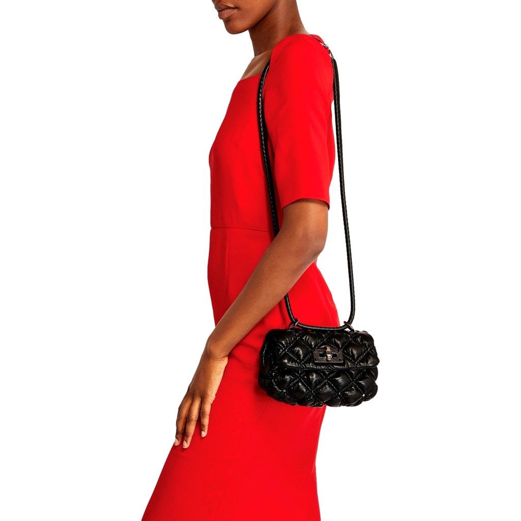 Valentino Garavani Valentino Garavani Spikeme Black Studded Leather Small Crossbody Bag - Detail 1