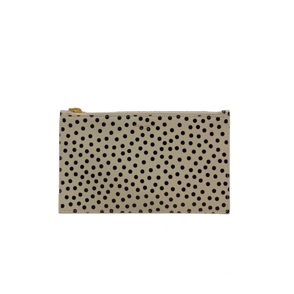 Saint Laurent Saint Laurent Polka Dot Calfskin Leather Small Pouch