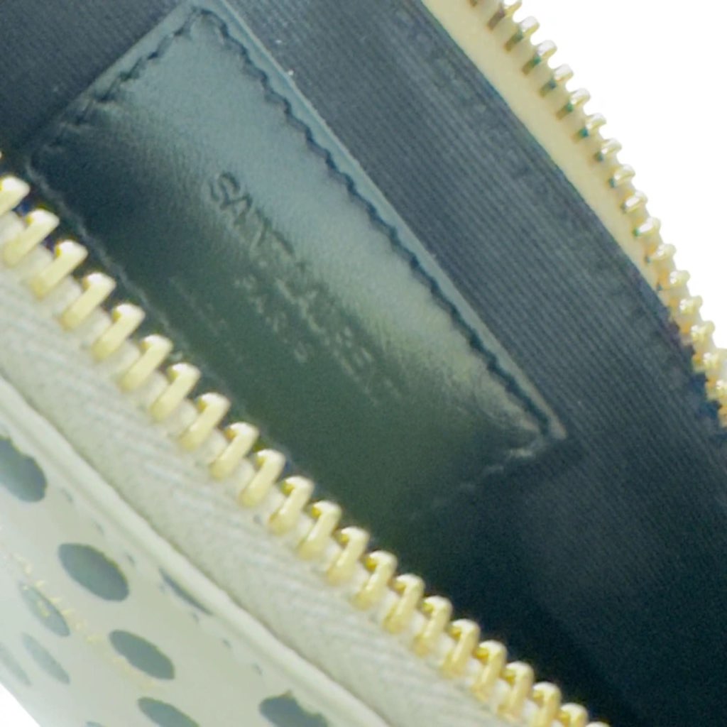 Saint Laurent Saint Laurent Polka Dot Calfskin Leather Small Pouch - 4