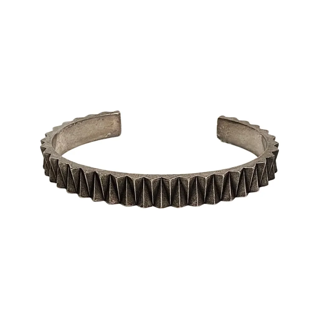 Saint Laurent Gear Silver Gunmetal Bracelet Large Silver Never worn, with tag - Back View
