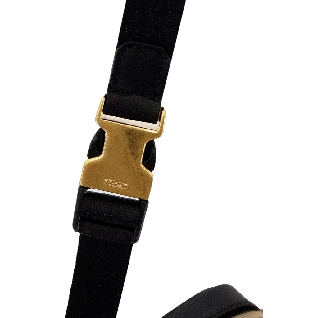 Fendi Fendi Karligraphy Studded Black Leather Small Crossbody Bag - Side view