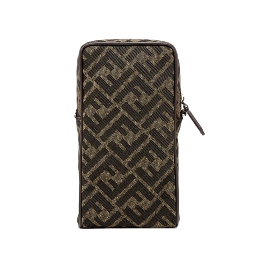 Fendi Fendi Baguette Brown Zucca Canvas Phone Holder Crossbody Bag - Side view