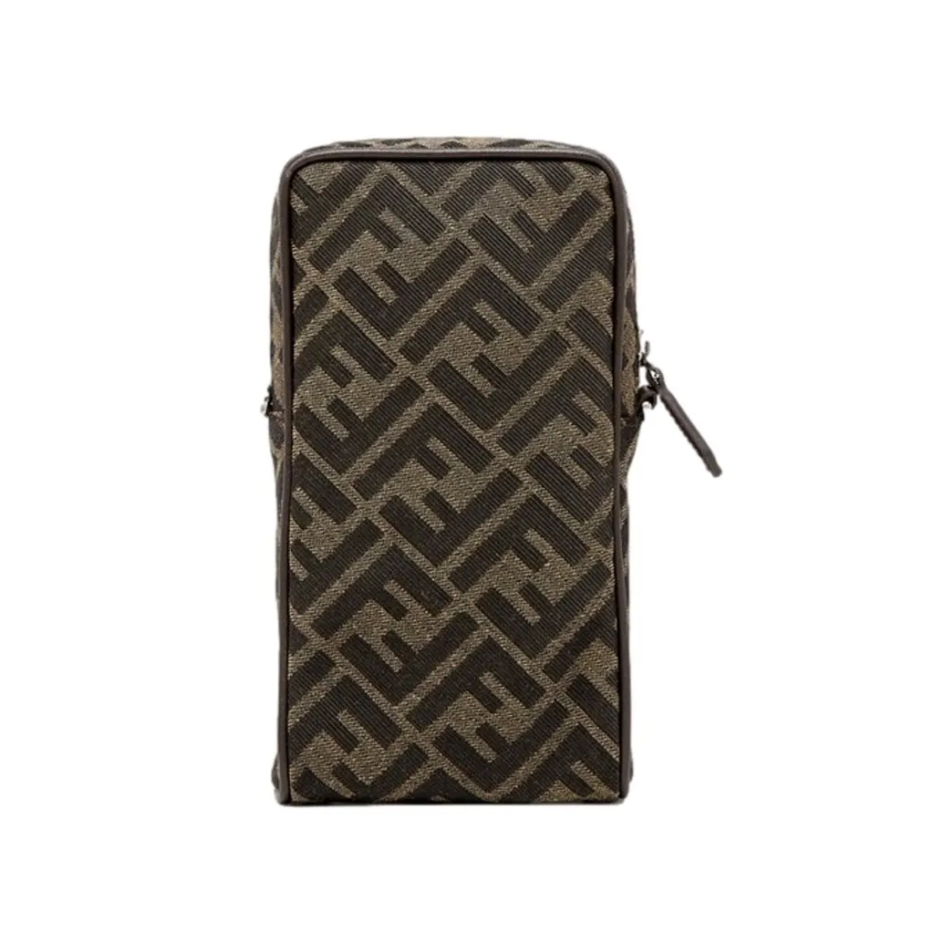 Fendi Baguette Brown Zucca Canvas Phone Holder Crossbody Bag Brown Canvas Never worn, with tag - Box View