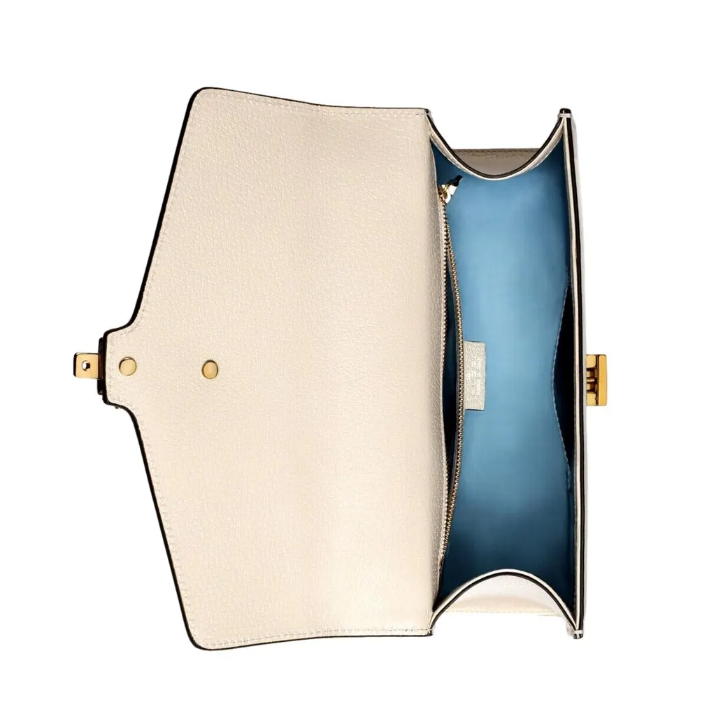 Gucci Sylvie Bee Star Ivory Leather Shoulder Bag Beige Leather Never worn, with tag - Inside View