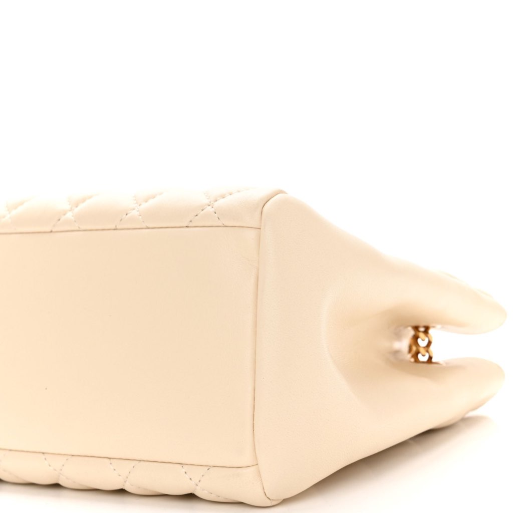 Versace Versace La Medusa Nappa Quilted Beige Leather Large Tote Bag - Image 6