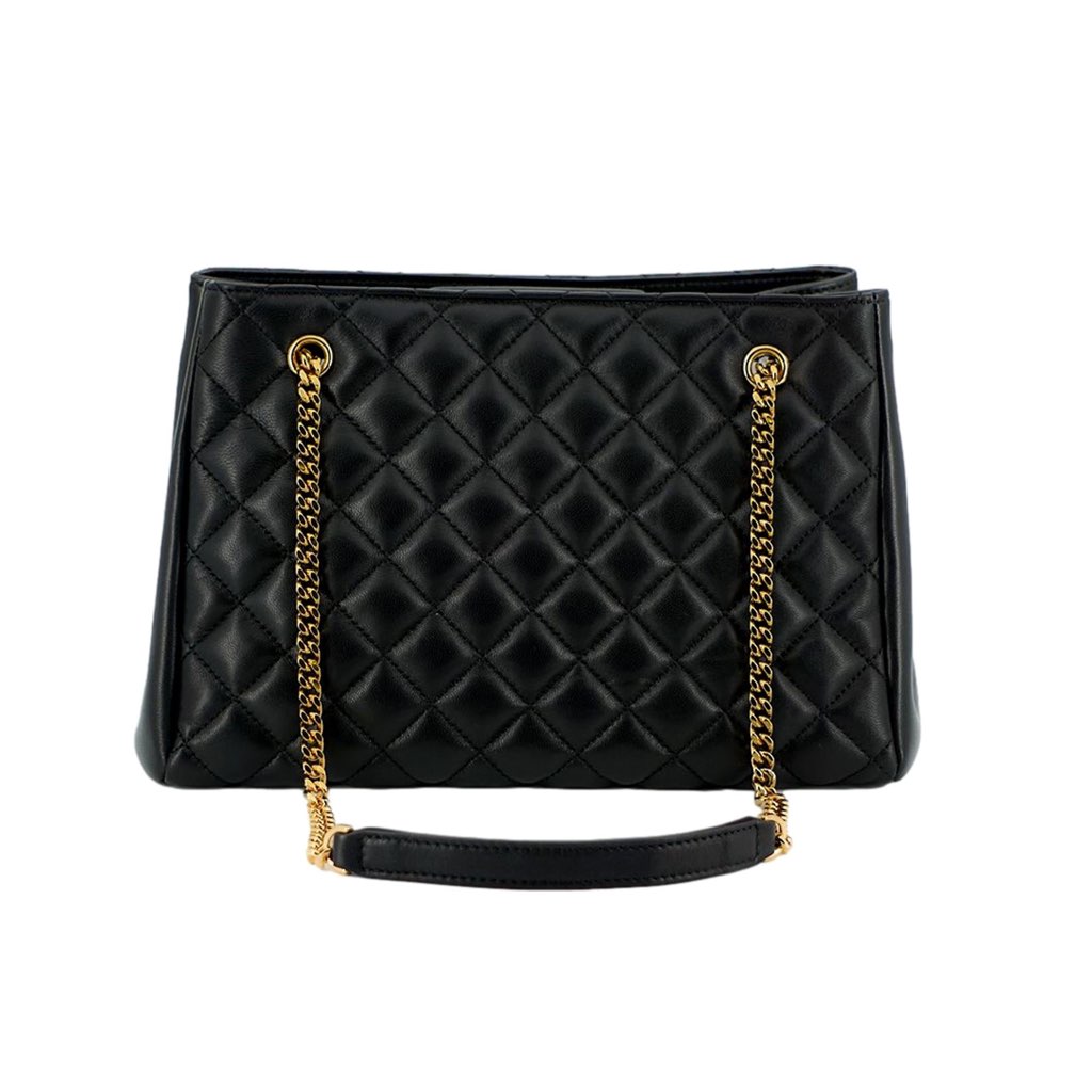 Versace Versace La Medusa Nappa Quilted Black Leather Large Tote Bag - Image 6