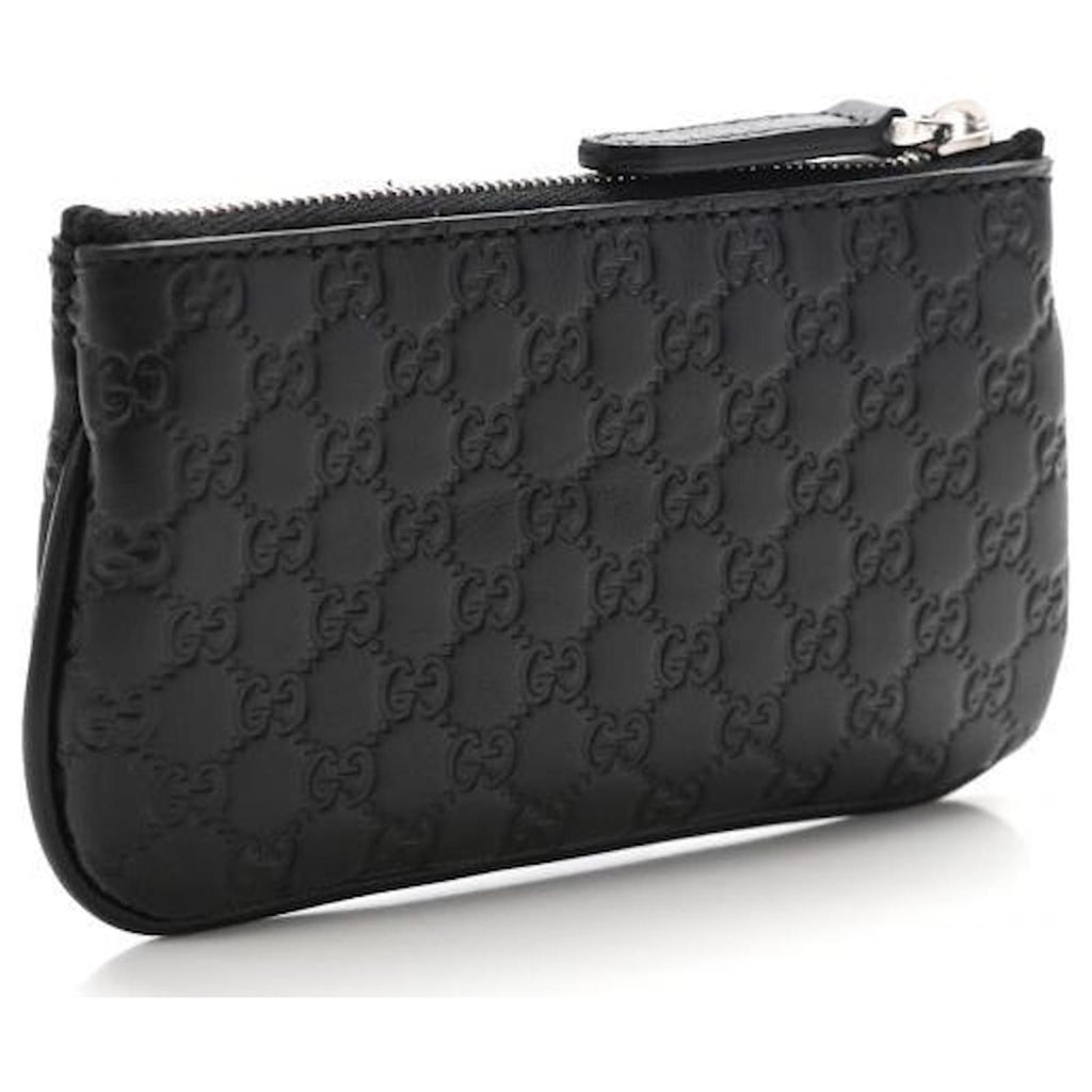 Gucci Gucci Micro GG Black Leather Key Case - Back view