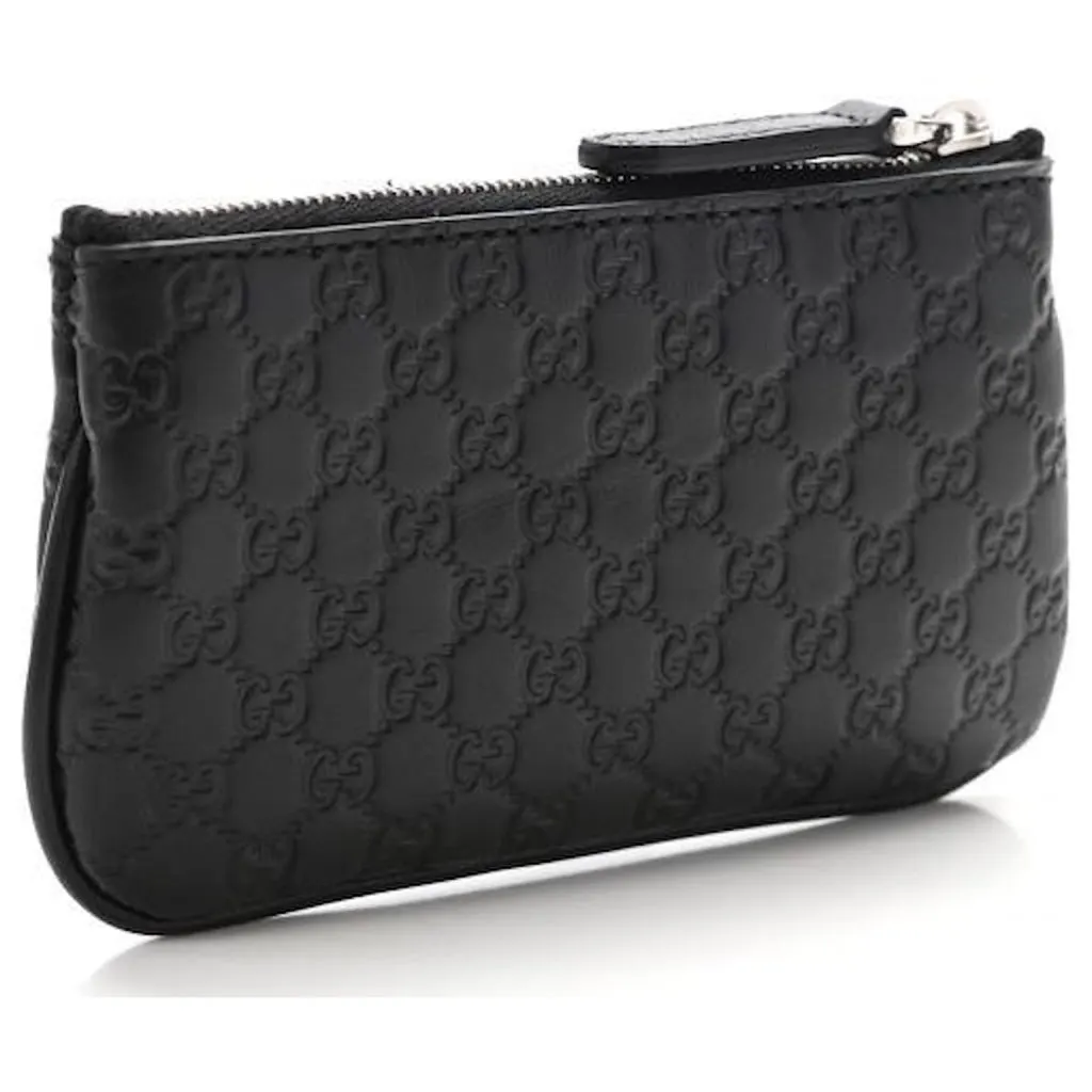 Gucci Micro GG Black Leather Key Case Black Leather Never worn, with tag - Back View