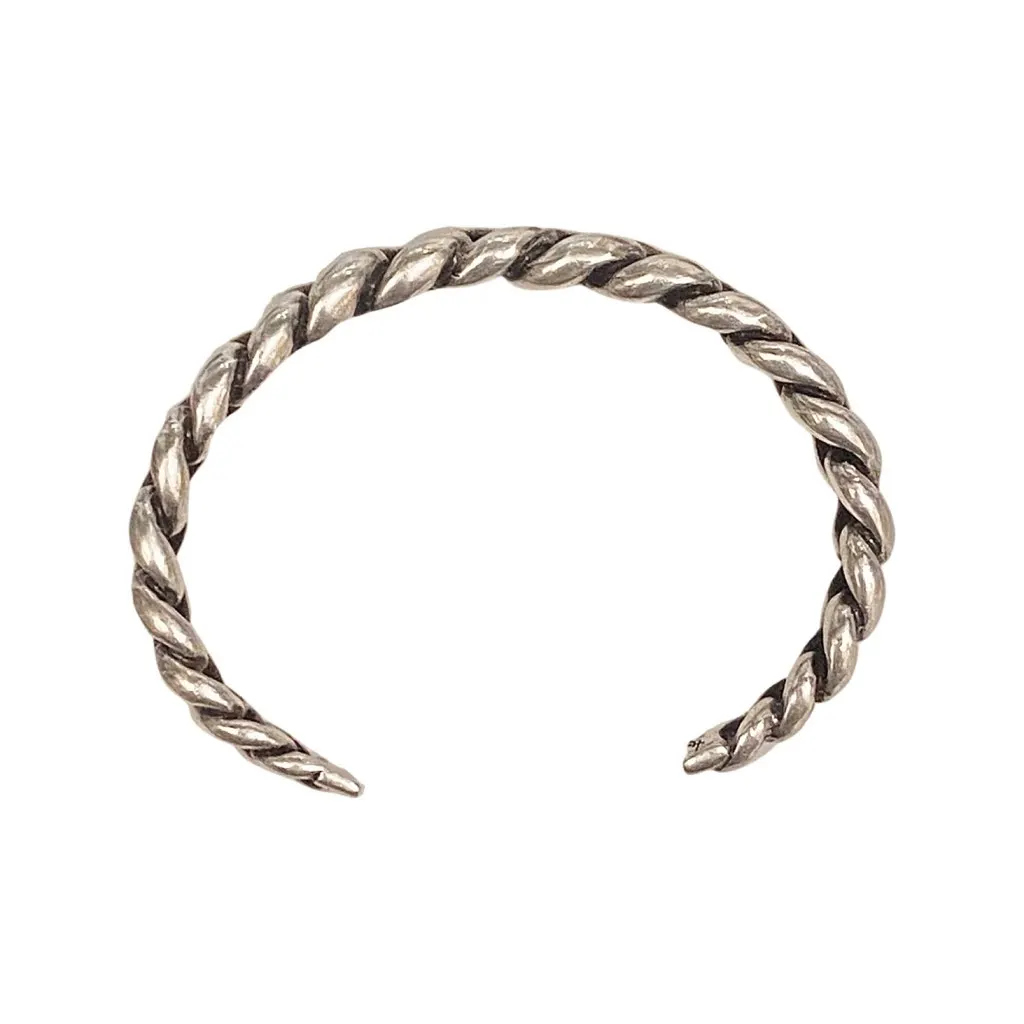 Saint Laurent Silver Gunmetal Chain Link Cuff Bracelet Silver Never worn, with tag - Back View