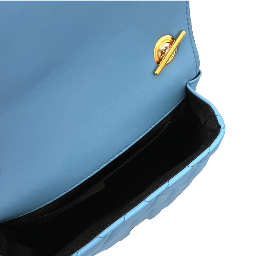 Versace Versace Medusa Nappa Quilted Blue Leather Chain Crossbody - Detail 1