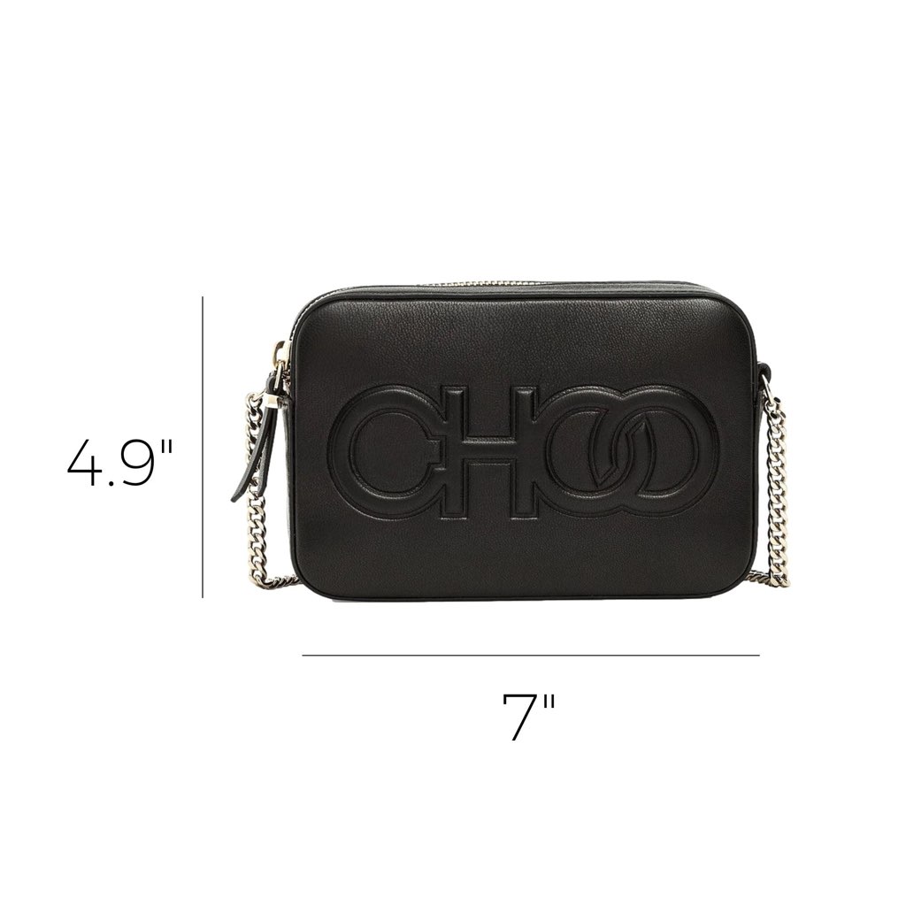 Jimmy Choo Jimmy Choo Balti Embossed Black Leather Camera Crossbody Bag - Back view