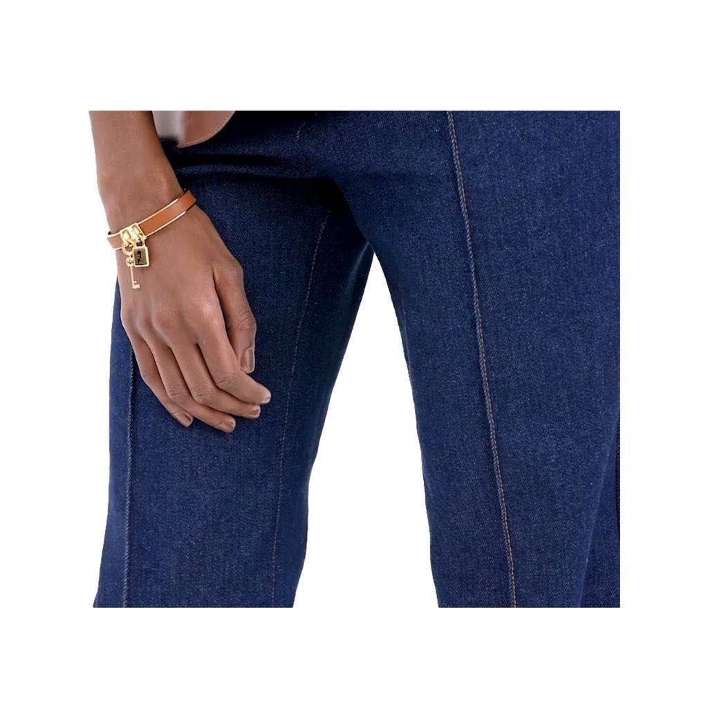 Fendi Fendi Master Key Brandy Leather Gold Medium Bracelet - Image 6