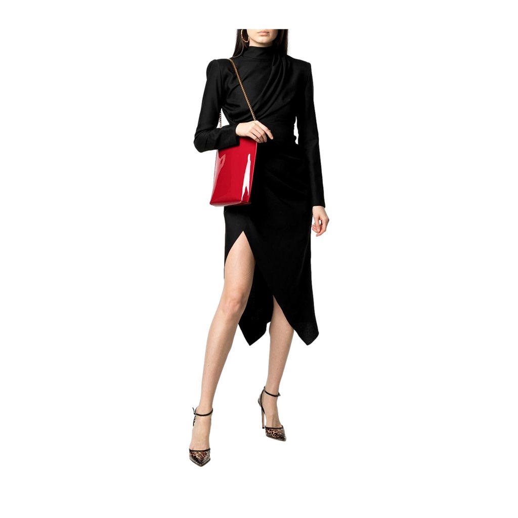 Saint Laurent Saint Laurent Suzanne Red Patent Leather Small Chain Hobo Bag - Back view