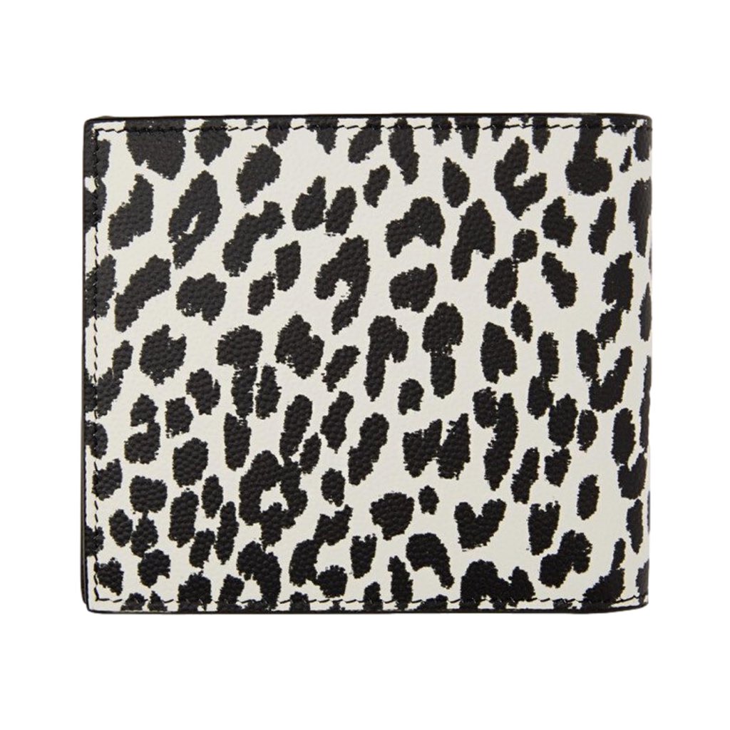 Saint Laurent Saint Laurent BabyCat Leopard Print Black and White Leather Bifold Wallet - Back view