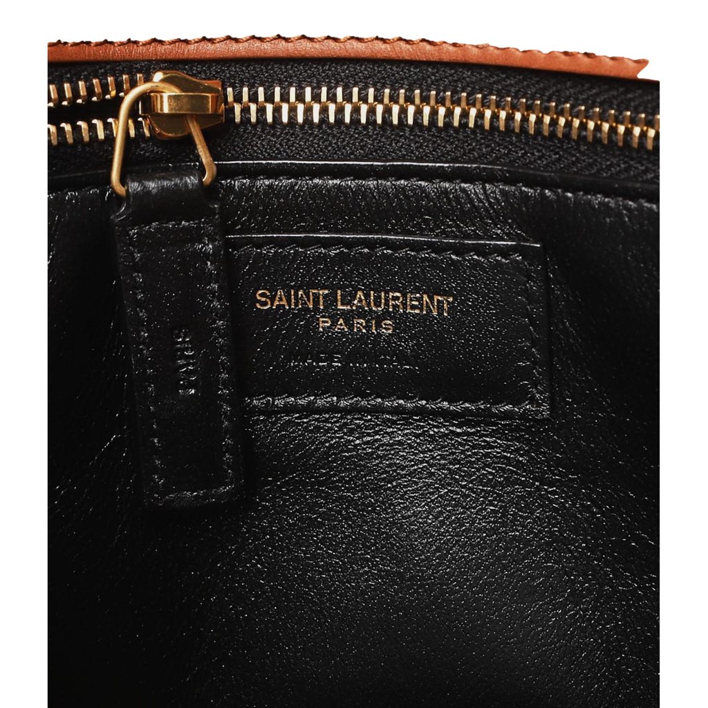 Saint Laurent Saint Laurent Sac De Jour Black Canvas and Brown Leather Satchel - 4