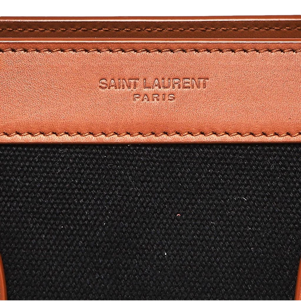 Saint Laurent Saint Laurent Sac De Jour Black Canvas and Brown Leather Satchel - Image 10