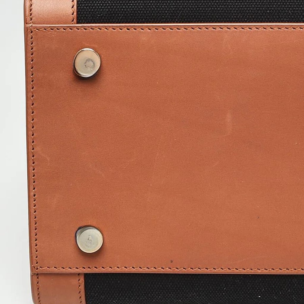 Saint Laurent Saint Laurent Sac De Jour Black Canvas and Brown Leather Satchel - Image 11