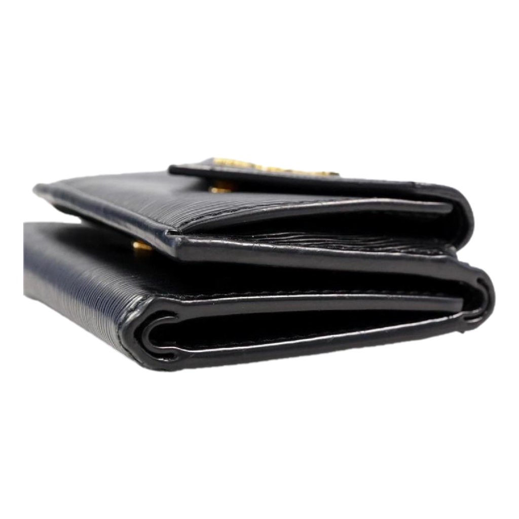 Prada Prada Womens Vitello Move Black Leather Compact Envelope Trifold Wallet - 4