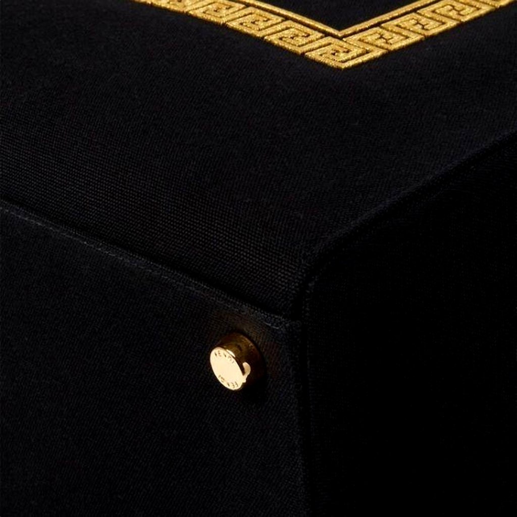 Fendi Fendi x Versace Fendace Black Canvas Convertible Large Shopping Tote - Detail 1