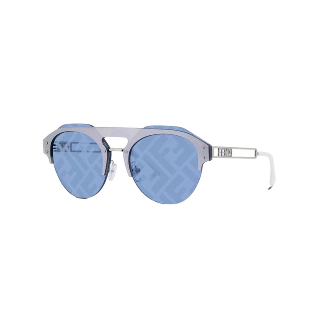 Fendi Fendi Technicolour Blue FF Print Lenses Palladium Pilot Frame Sunglasses - 4