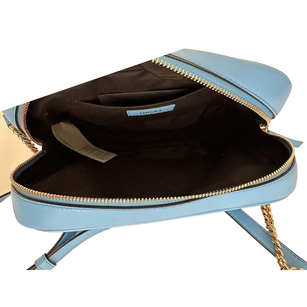 Versace Versace La Medusa Blue Quilted Lamb Leather Medium Crossbody Bag - 4