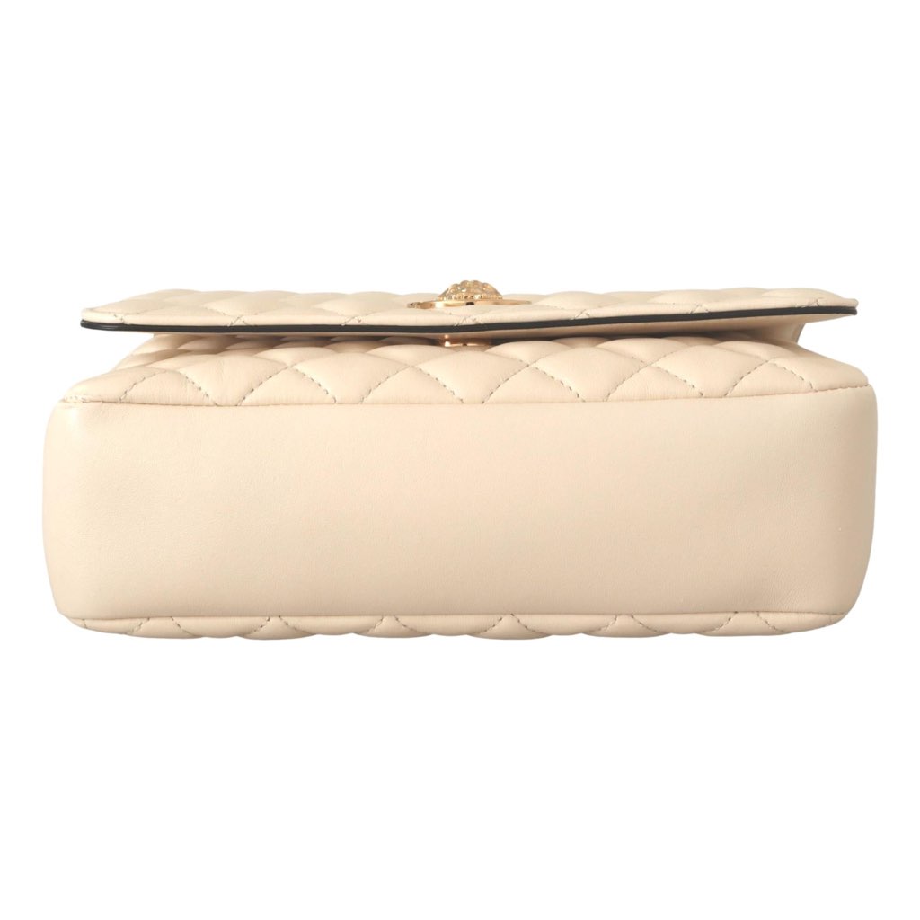 Versace Versace La Medusa Beige Quilted Lamb Leather Large Shoulder Bag - Detail 1