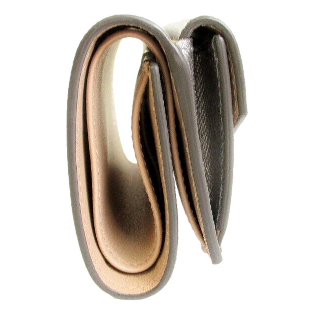 Prada Prada Ribbon Saffiano Metallic Silver and Beige Leather Trifold Wallet - 4