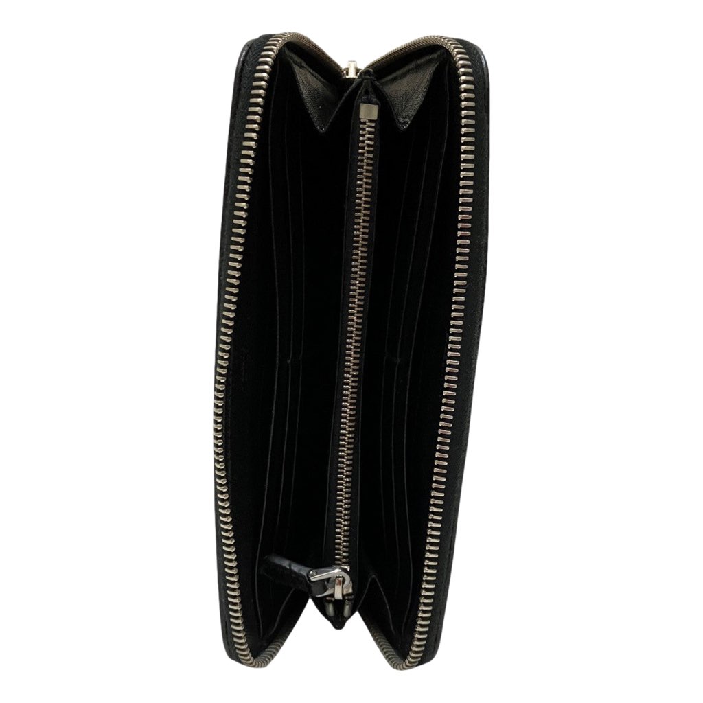 Prada Prada Tessuto Nylon Nero Black Zip Around Wallet Silver Triangle Logo - 4