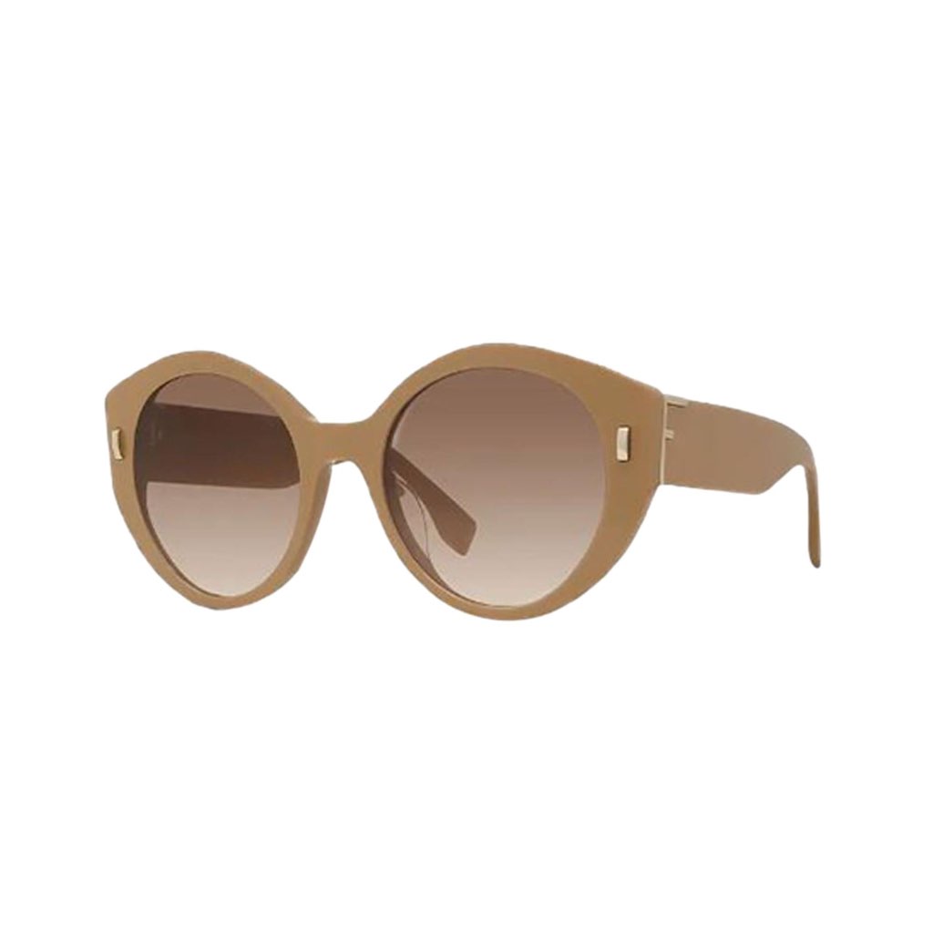 Fendi Fendi First Dark Beige Acetate Round Frame Tinted Sunglasses - Back view