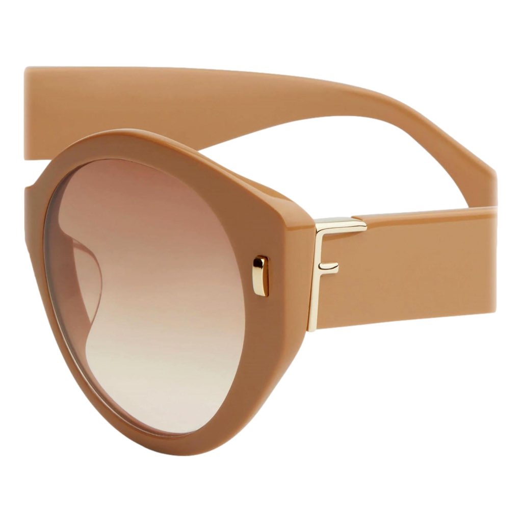 Fendi Fendi First Dark Beige Acetate Round Frame Tinted Sunglasses - Image 6