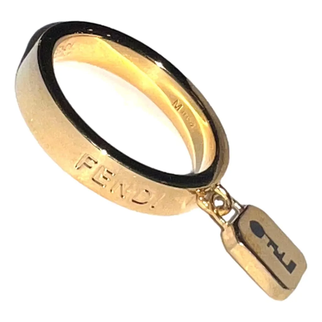 Fendi Master Key Pendant Gold Finish Metal Medium Fashion Ring Gold Never worn, with tag - Back View