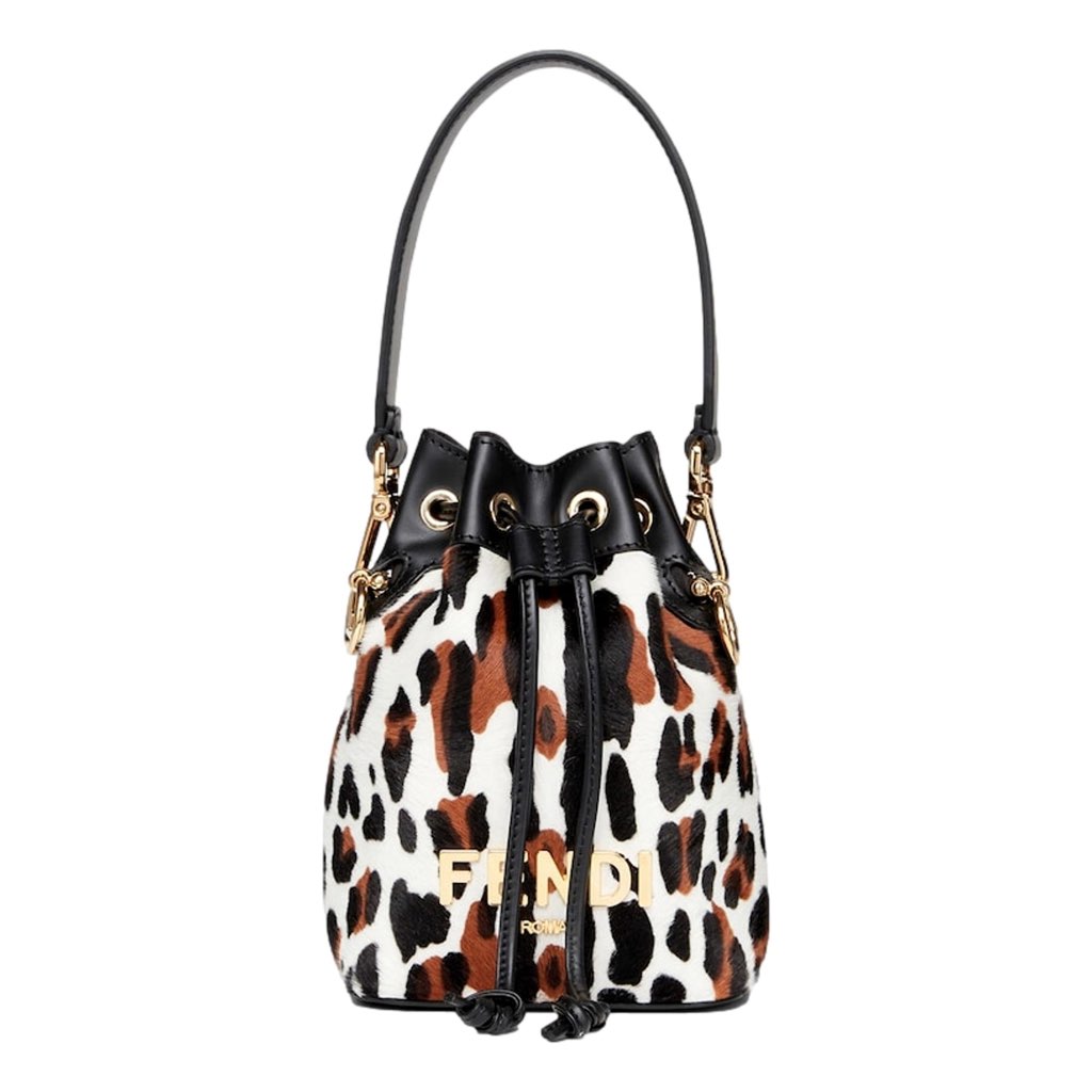 Fendi Fendi Mon Tresor Animal Print Sheepskin Mini Crossbody Bucket Bag