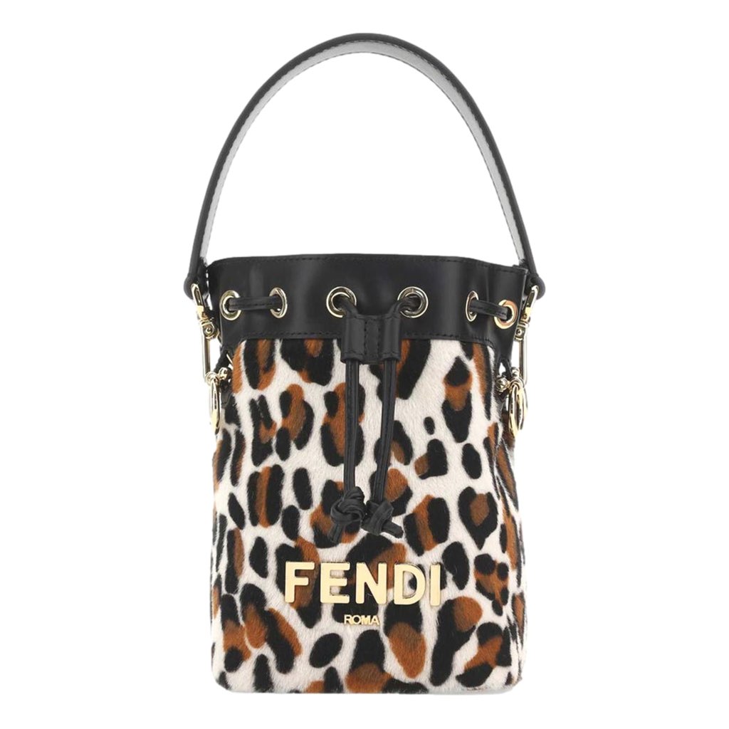 Fendi Fendi Mon Tresor Animal Print Sheepskin Mini Crossbody Bucket Bag - Image 6