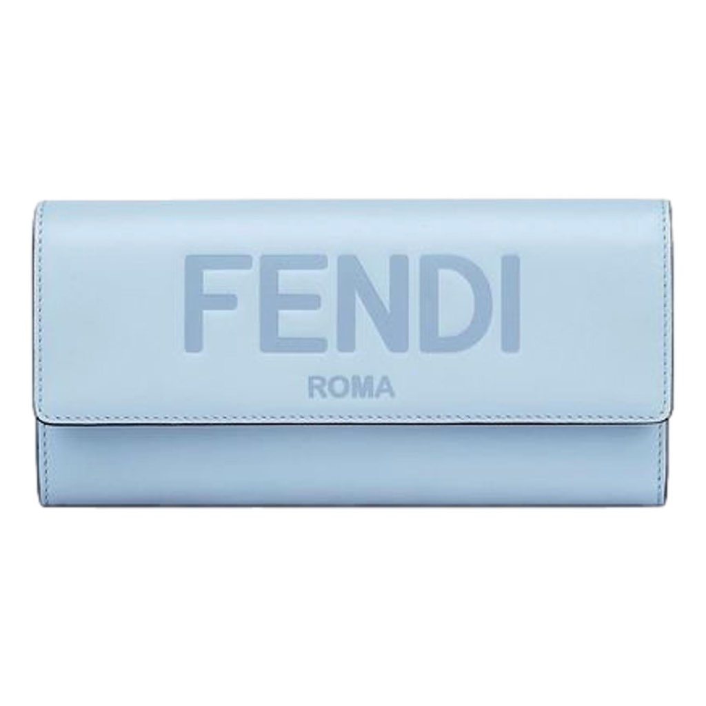 Fendi Fendi Roma Light Blue Smooth Calf Leather Continental Flap Wallet